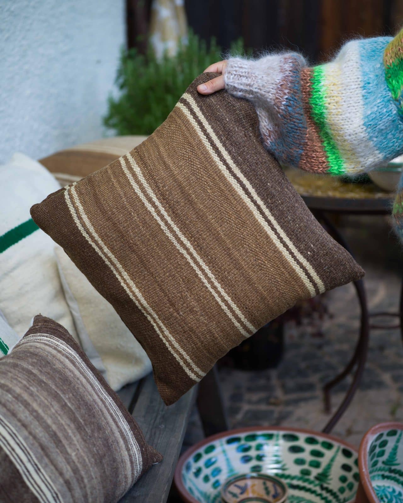 Kudde gjord av Vintagetextilier "Essaouira"