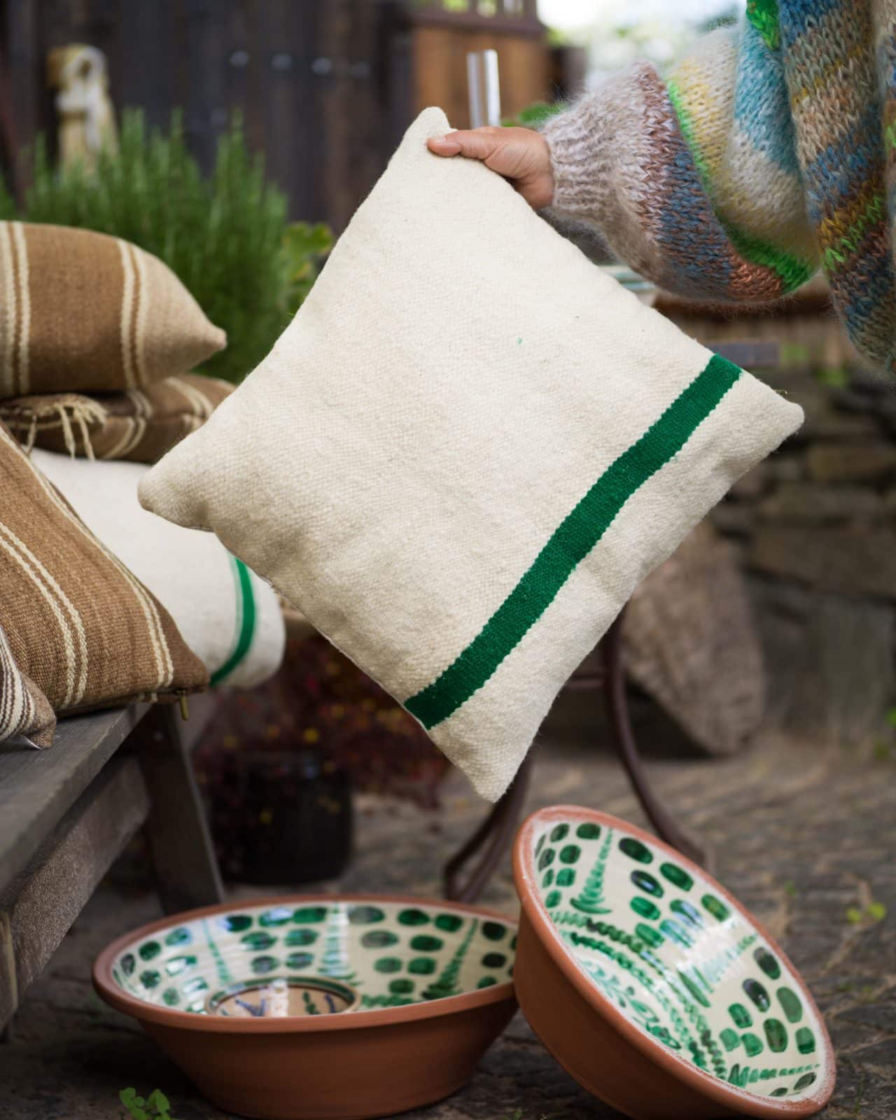 Kudde gjord av Vintagetextilier "Atlas" nr.2