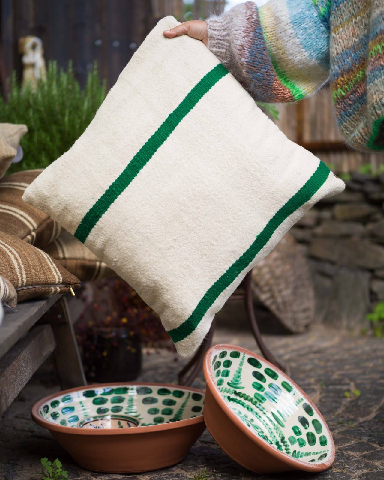 Kudde gjord av Vintagetextilier "Atlas" nr.1