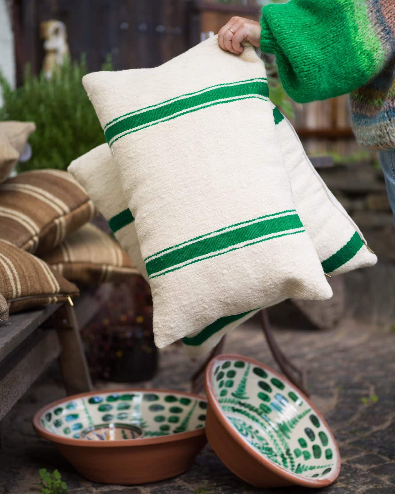 Kudde gjord av Vintagetextilier "Atlas" nr.4