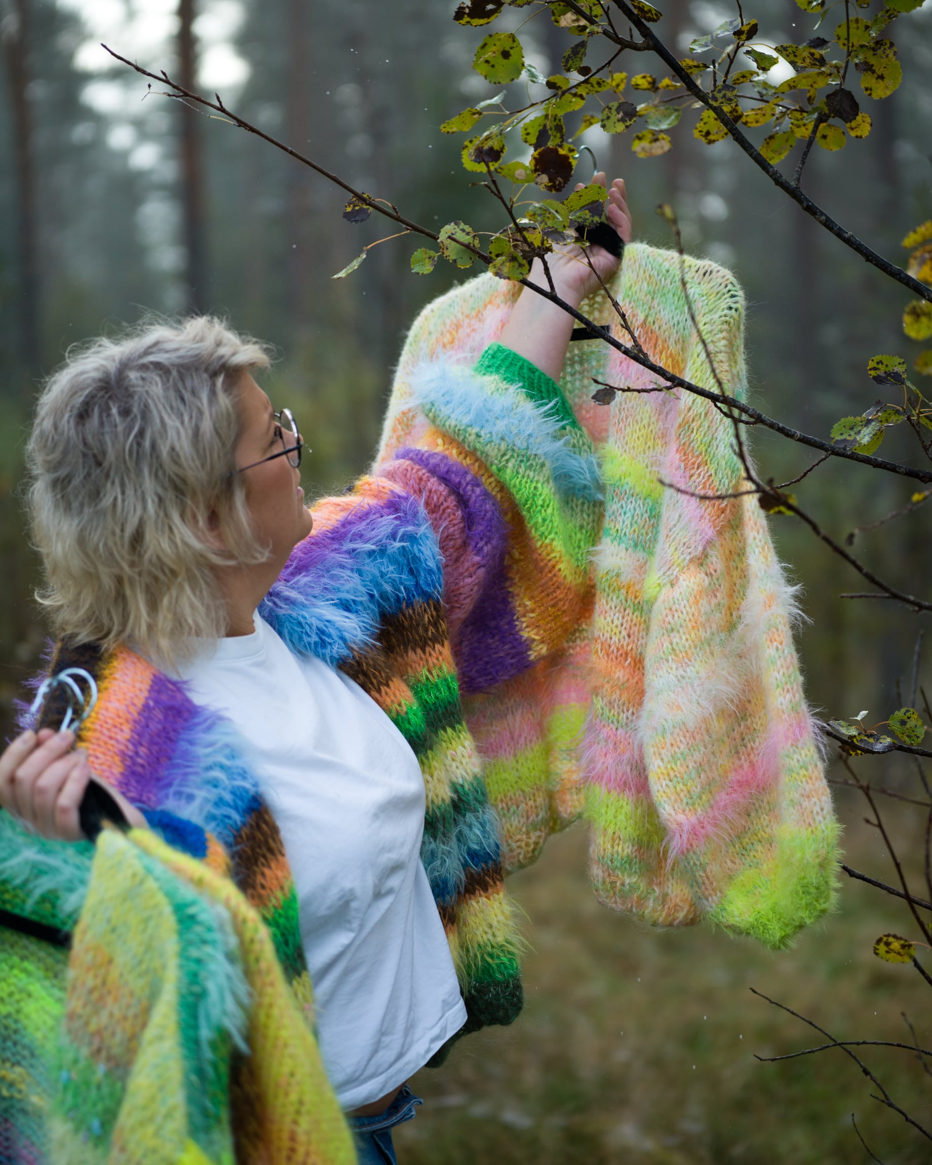 Stickad kofta i mohair, onesize nr6 - Bild 3