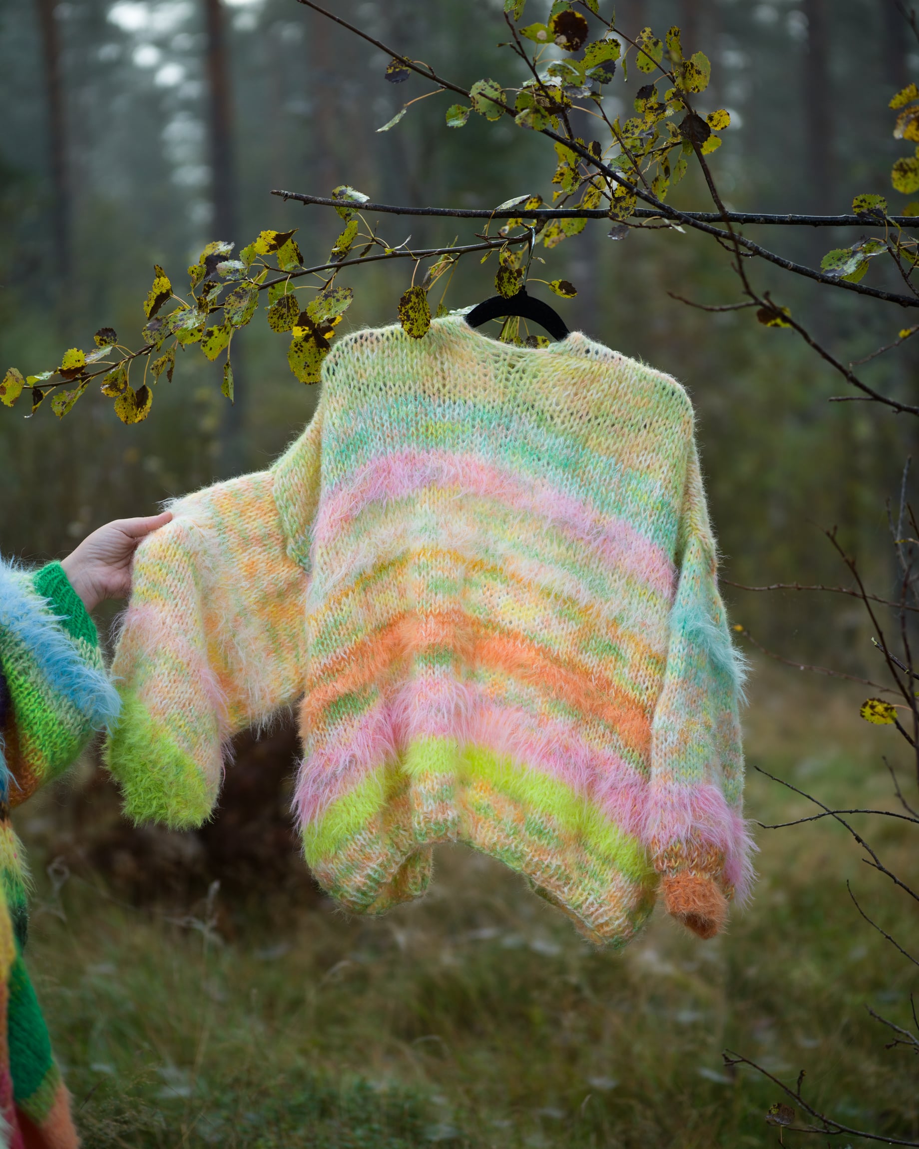 Stickad kofta i mohair, onesize nr6 - Bild 2