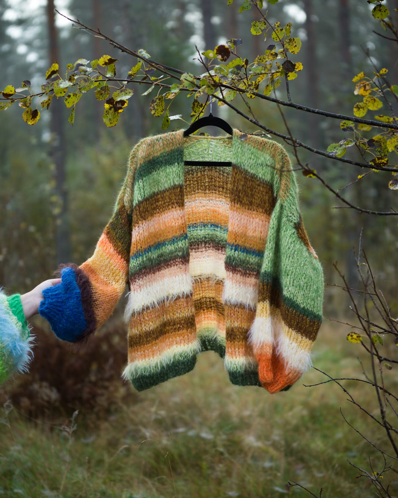 Stickad kofta i mohair, onesize nr3