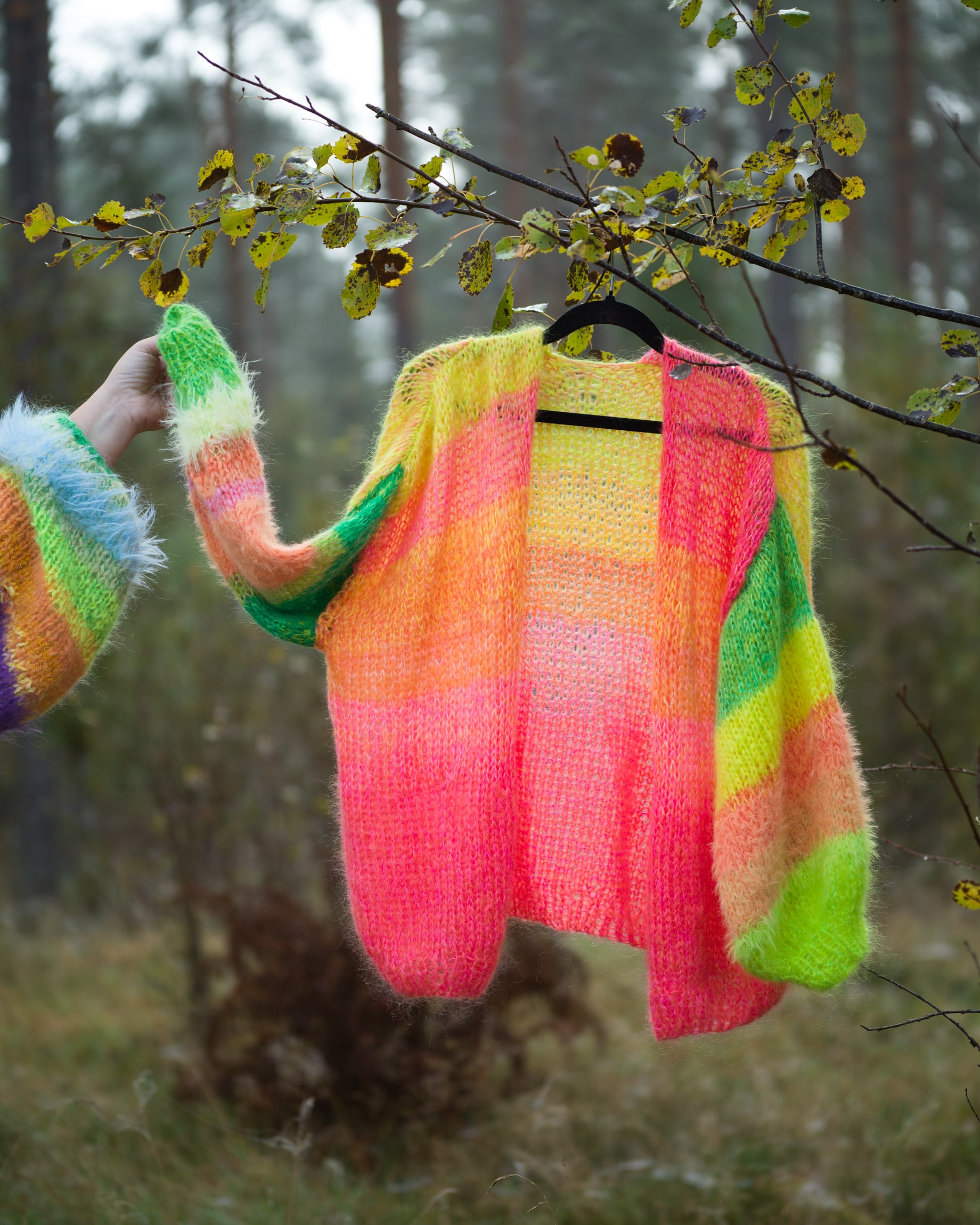 Stickad kofta i mohair, onesize nr7 - Bild 2