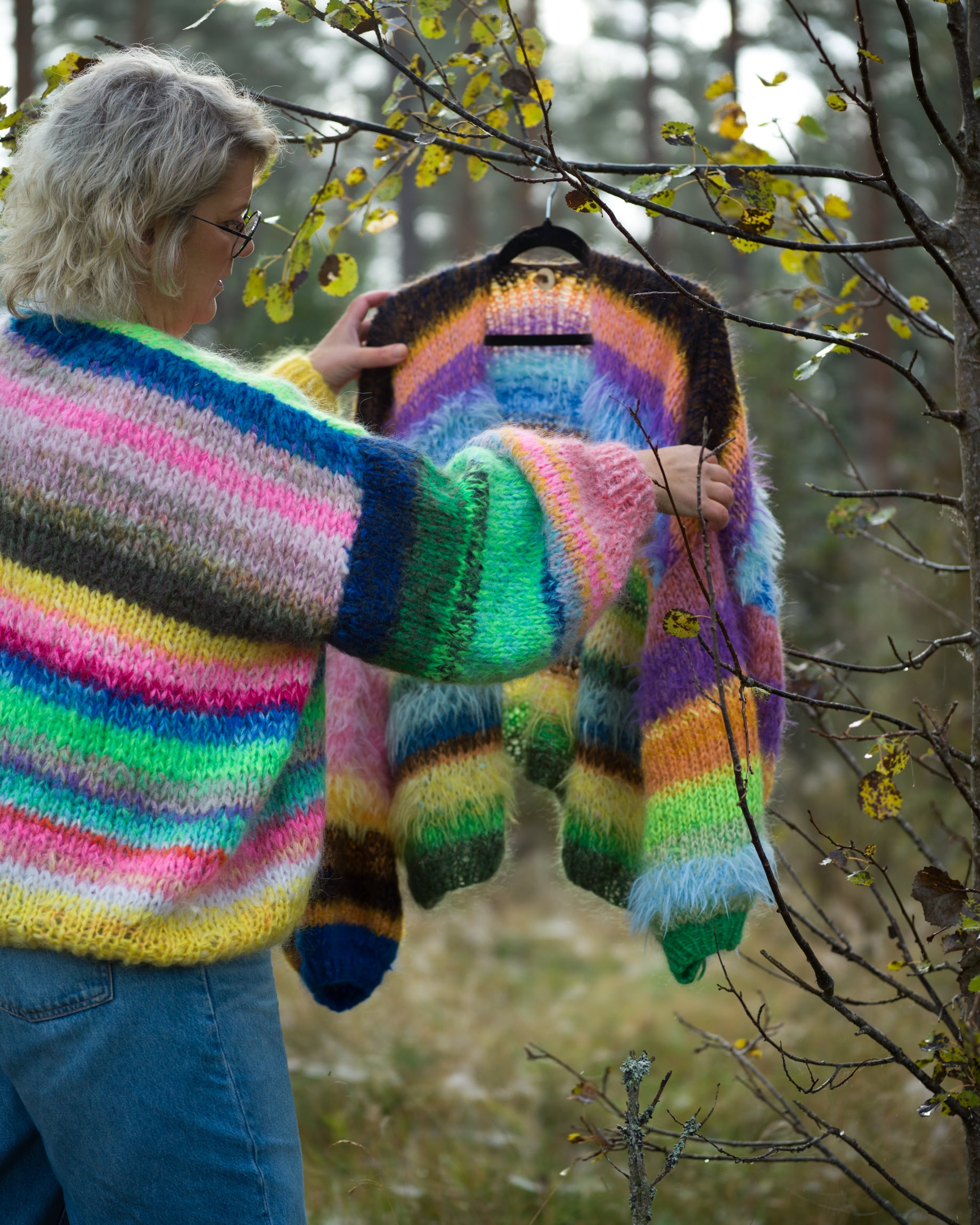 Stickad kofta i mohair, onesize nr4