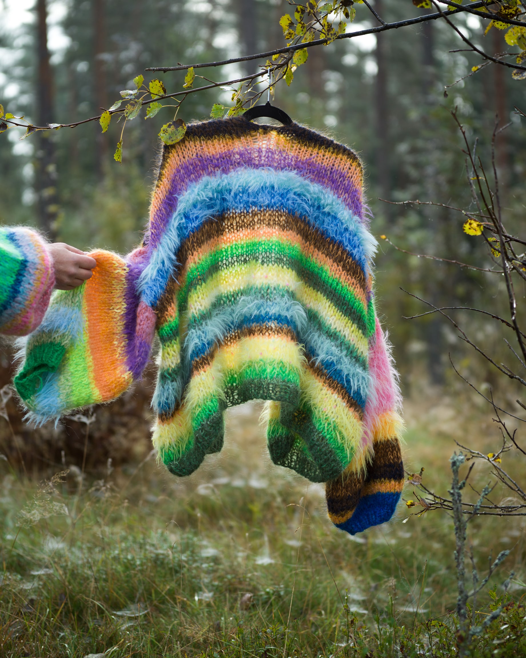 Stickad kofta i mohair, onesize nr4 - Bild 3