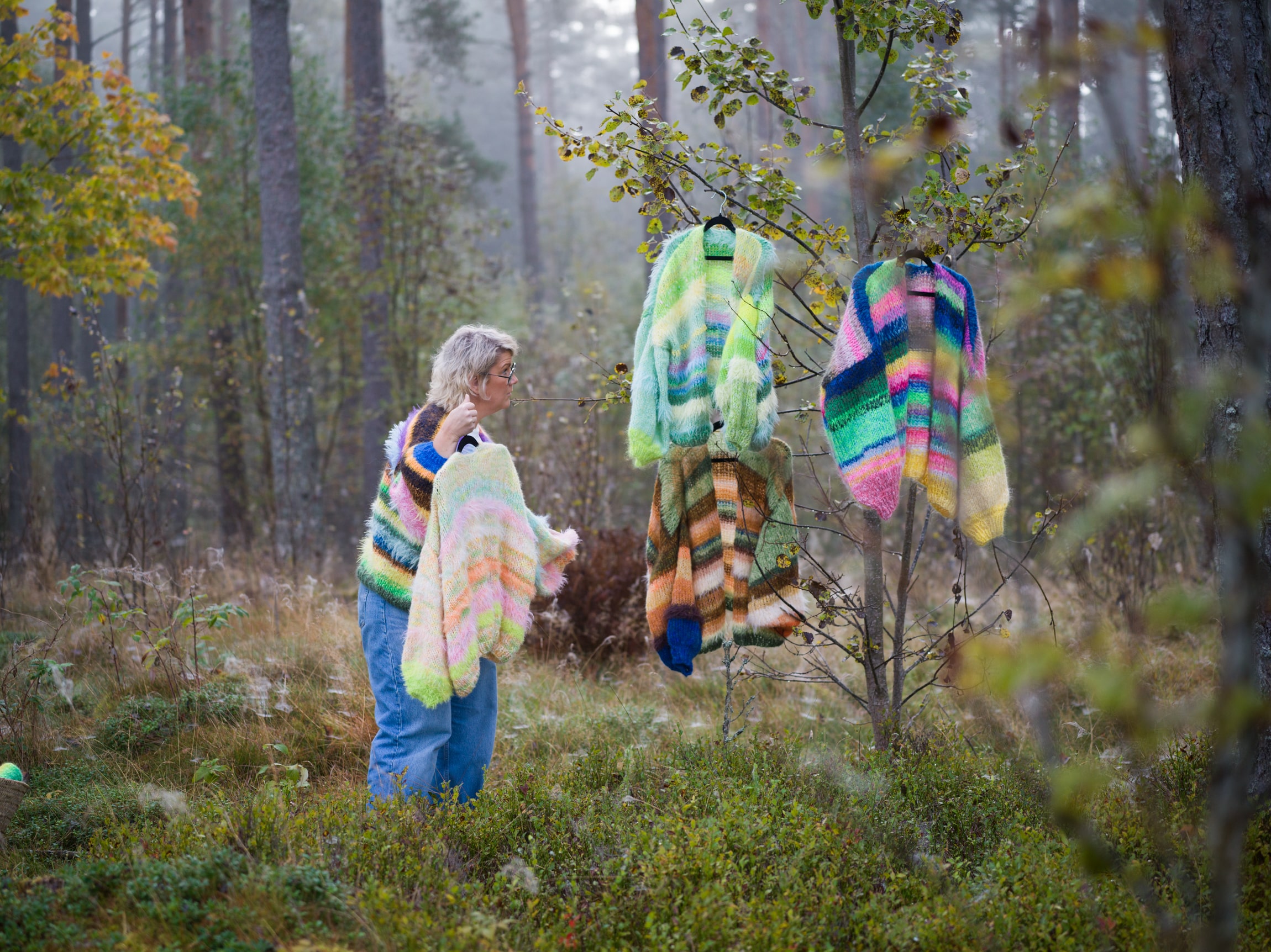 Stickad kofta i mohair, onesize nr6 - Bild 4